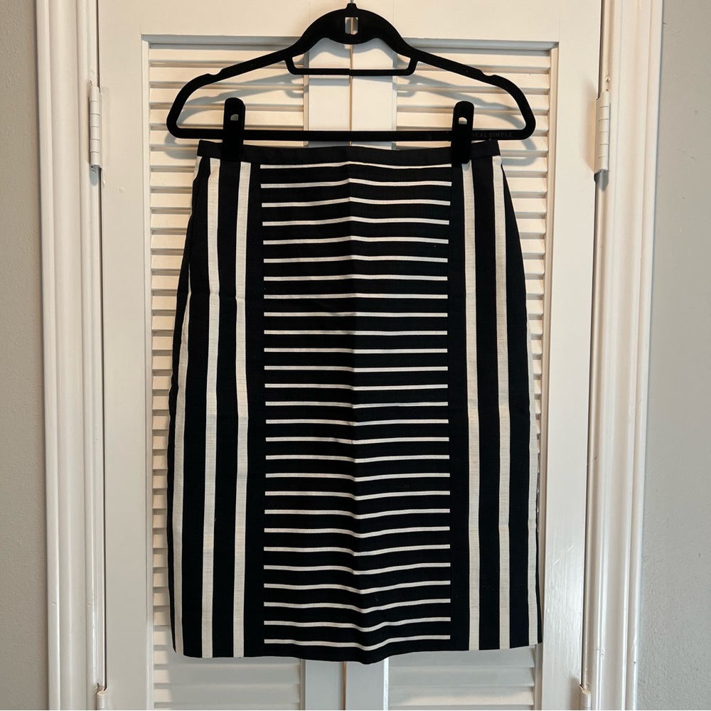 JCrew Navy Striped Skirt